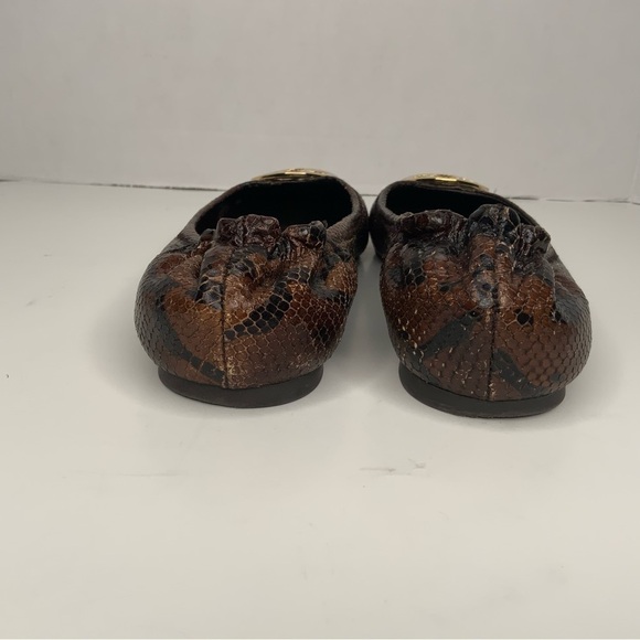Tory Burch brown leather snakeskin flats.‎ - Picture 7 of 11